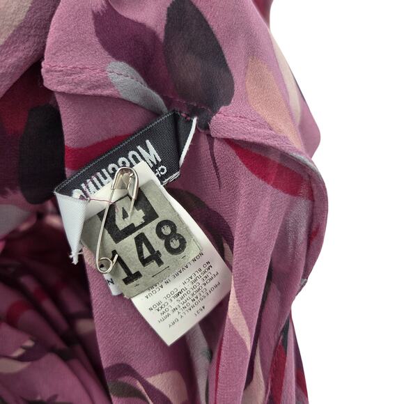 MOSCHINO CHEAP AND CHIC SZ 8 Y2K SILK ABSTRACT DRAPPED SLEEVELESS MIDI DRESS - Picture 11 of 11